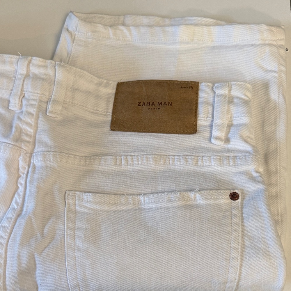 Zara Men White Denim Jean Shorts - Picture 2 of 6